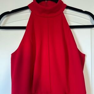 Red Halter Neck Women's Top